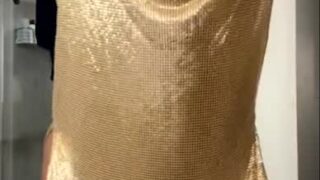 Qimmah Russo onlyfans leak – lustful body in Golden Dress